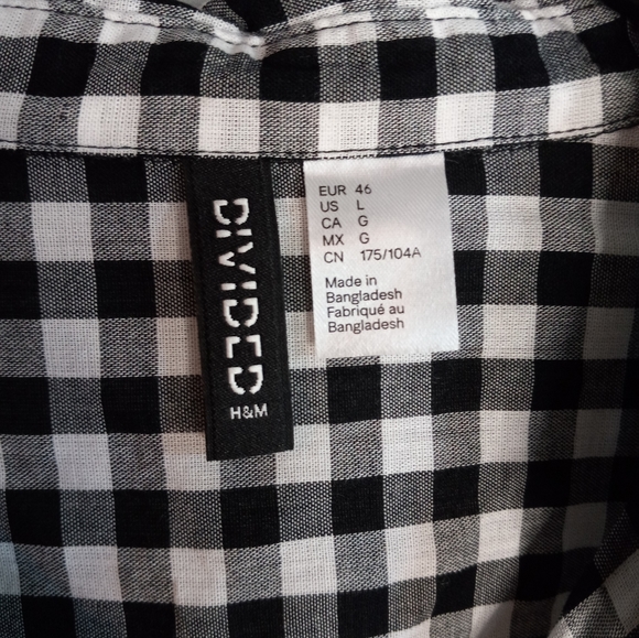 Black & white gingham button down shirt - Picture 2 of 4